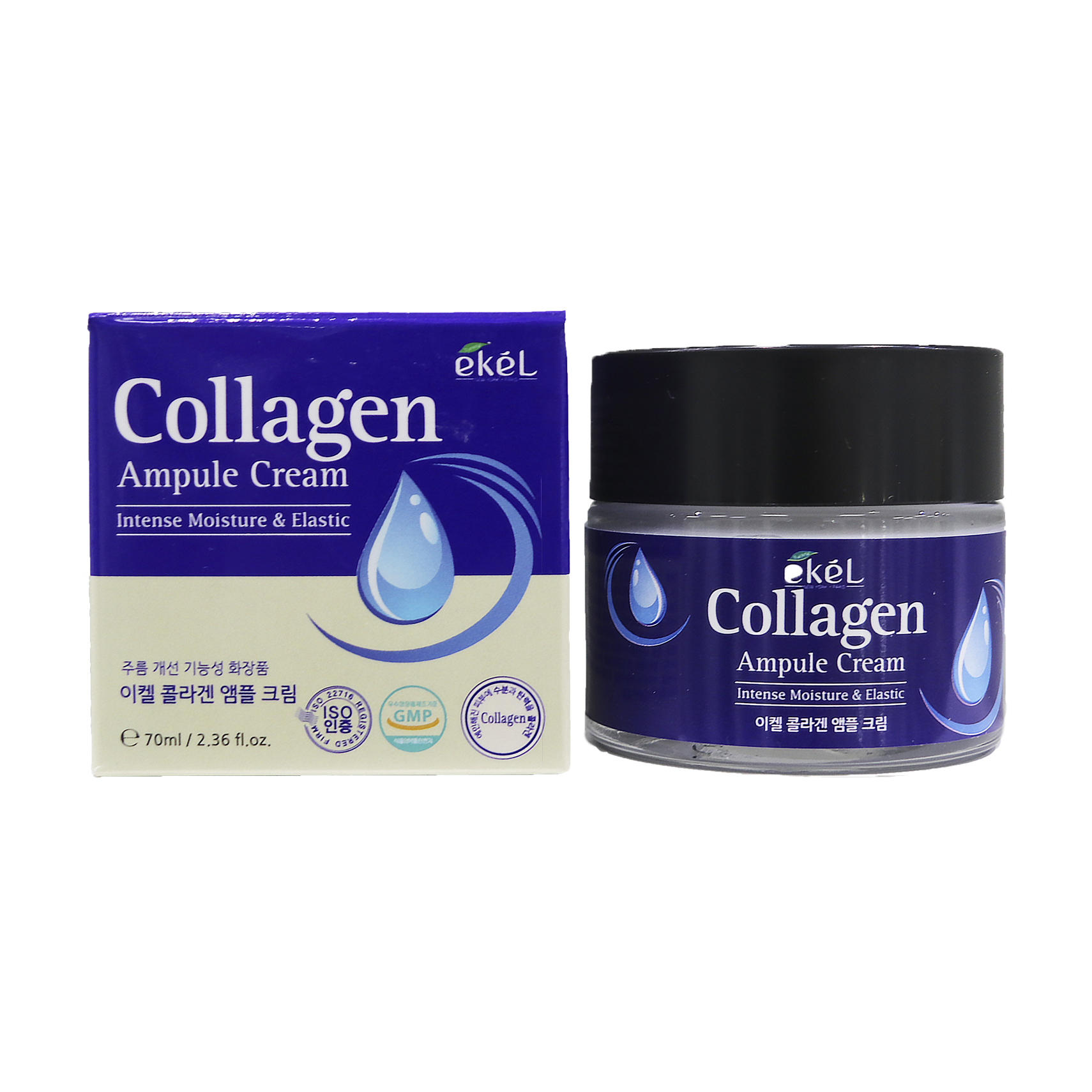 Зволожувальний крем для обличчя Ekel Collagen Ampule Cream з колагеном, 70 мл